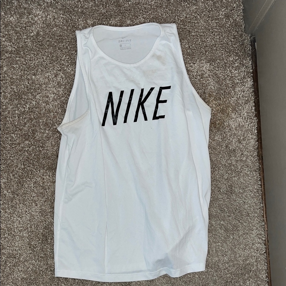 Nike White Sleeveless Shirt